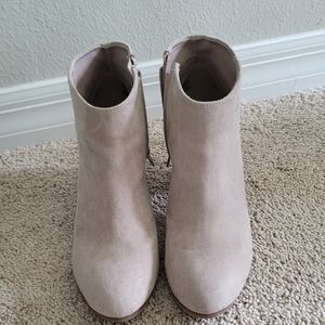 Tan suede booties